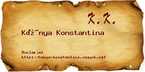 Kánya Konstantina névjegykártya